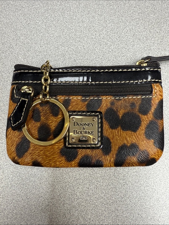Dooney & Bourke Handbags - Dooney & Bourke Leopard Print Keychain Wallet/Pouch in Brown and Black